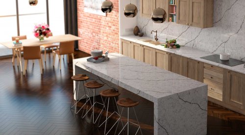 Кварцит и кварцевый алгомерат в интерьере помещений